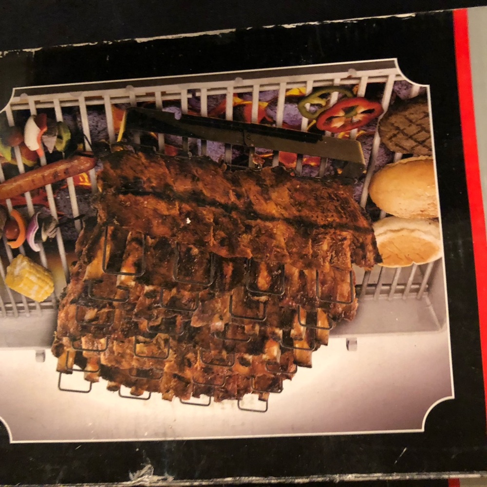 Mr BBQ Premium Non-Stick Rib Rack - Silver and Black - Picture 3 of 7